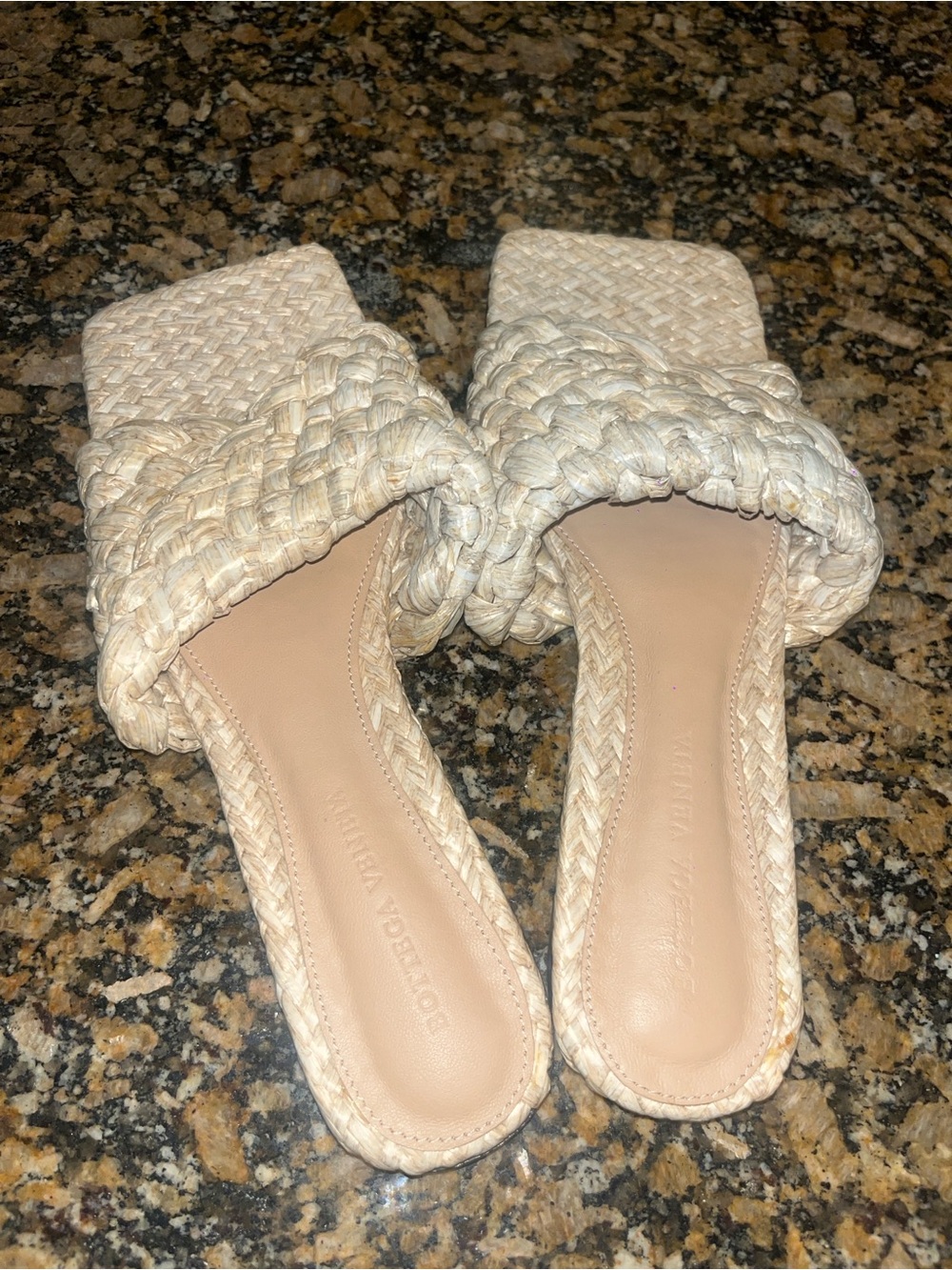 Bottega Veneta Braided Square-Toe Slide Sandals - Natural - Picture 3 of 5